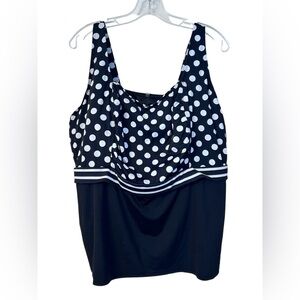 Lands’ End tankini swim top, size 24W DDD.